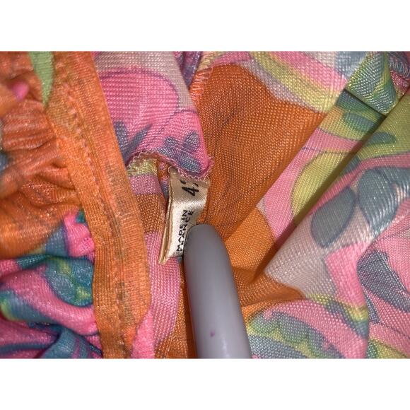 ROMANTIC RUFFLED ART DECO WING SLEEVE 1970s Vintage Dressing ROBE S / M - Picture 8 of 12